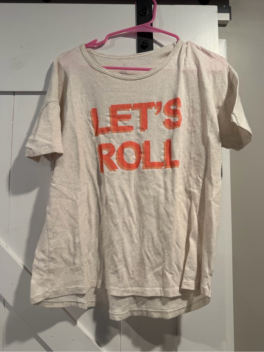 Aetie Let's Roll' Graphic Tee - Cream with Orange Print